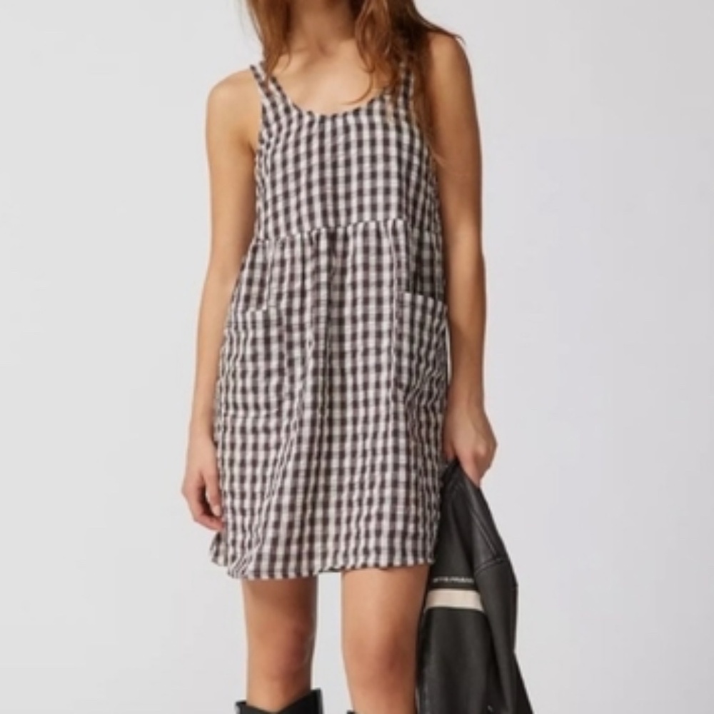 Urban Outfitters Gingham Babydoll Mini Dress
